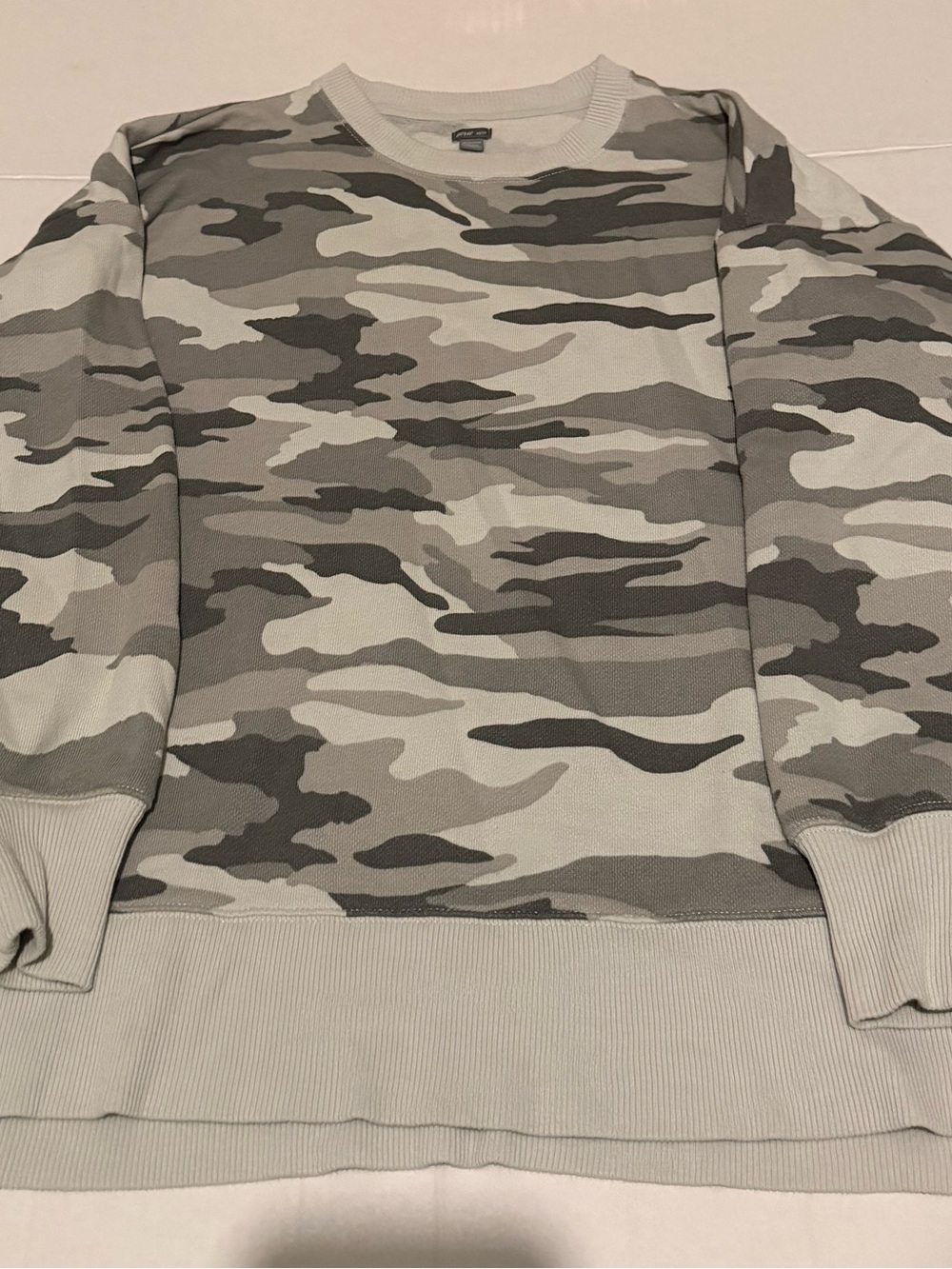 aerie women’s Grey Camouflage Crewneck Sweater
